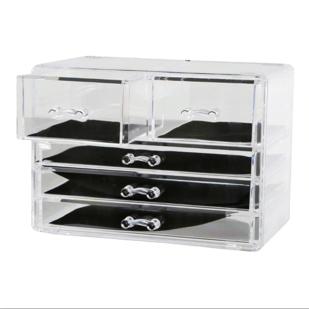 Olivia Rose Tal Clear Acrylic Stackable 5-Drawer Vanity Organizer NWOT